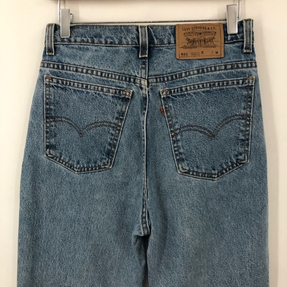 Levi’s Vintage 90s 921 Orange Tab Tapered Fit Light Denim Jeans size 10 med 0919 - Picture 7 of 10